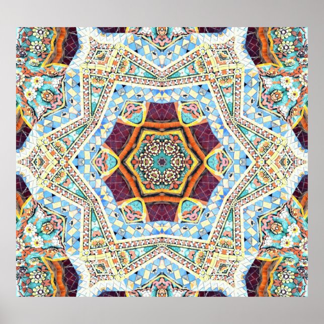Póster Cerámica Kaleidoscope: Textura de superficie abstr (Frente)