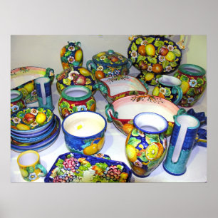 Póster Cerámicas de la fruta de Sorrento (Italia)
