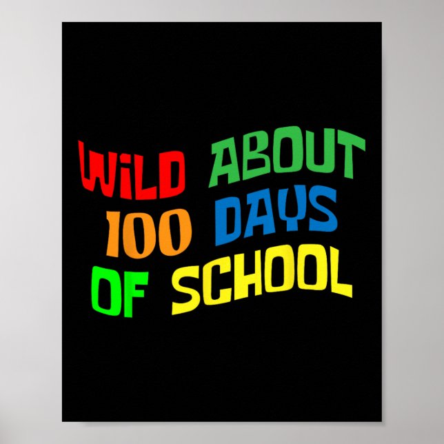 Póster Cerca de 100 días escolares 100 días profesor Ki (Frente)