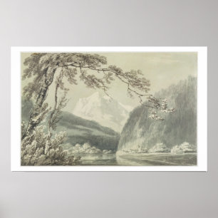 Póster Cerca de Grindelwald, c.1796 (azul y lavado gris
