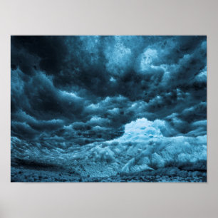 Póster Cercano al hielo azul, Islandia