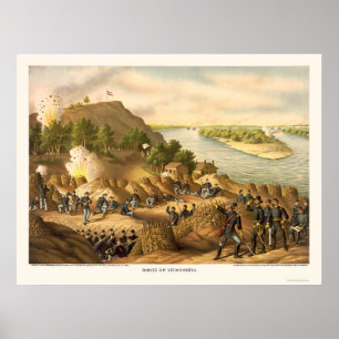 Póster Cerco de Vicksburg de Kurz y de Allison 1863