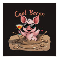 Cerdito "Cool Bacon" con gafas de sol