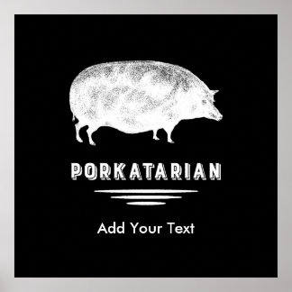 Póster Cerdo antiguo Bacon Lover Funny Porkatario
