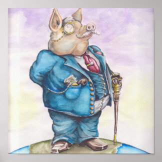 Póster Cerdo corporativo