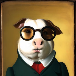 Póster Cerdo de Guinea aristocrática antropomórfico