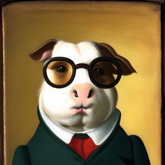 Póster Cerdo de Guinea aristocrática antropomórfico