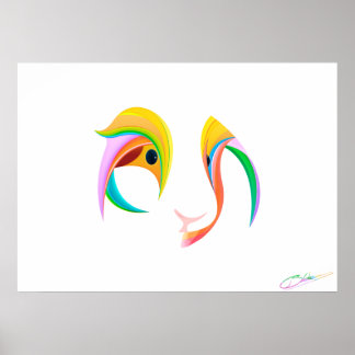 Póster Cerdo de Guinea o dos aves