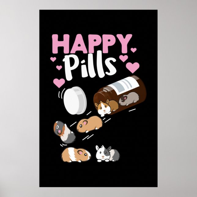 Póster Cerdo de Happy Pill Guinea (Frente)