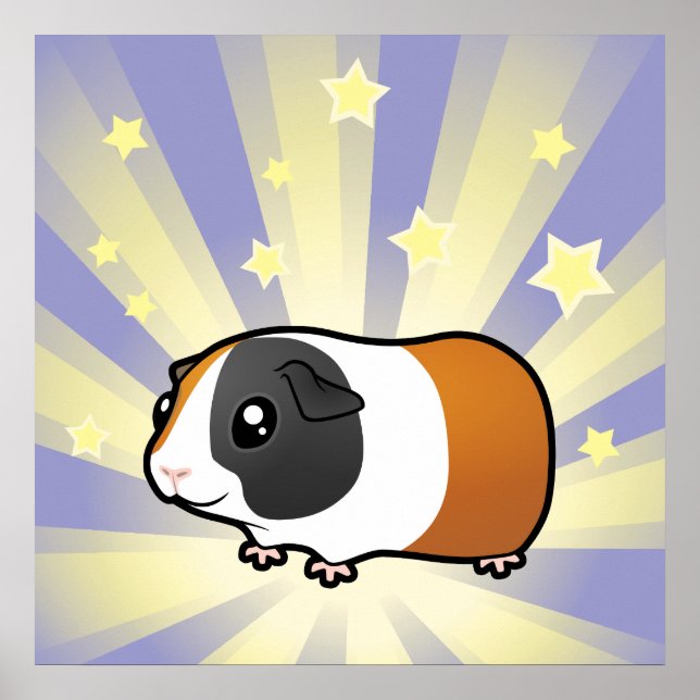 Póster Cerdo de la Estrella Pequeña de Guinea (pelo liso) (Frente)