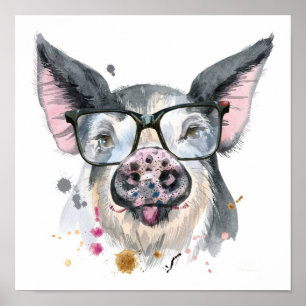 Póster Cerdo de moda