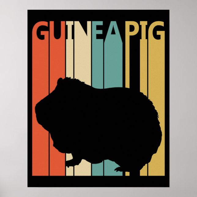 Póster Cerdo divertido de Guinea de época (Frente)