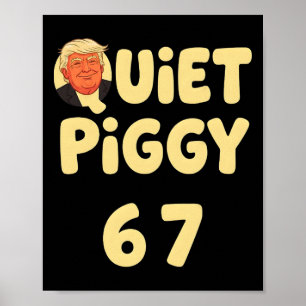 Póster Cerdo Divertido Trump Callado Amante de los Cerdos