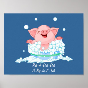 Póster Cerdo En Un Poster De Tub