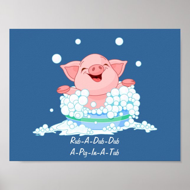 Póster Cerdo En Un Poster De Tub (Frente)