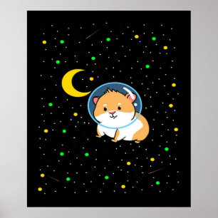 Póster Cerdo guineano en el espacio   Cerdo de Guinea de 