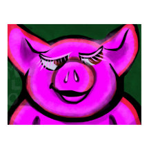 Cerdo rosa feliz