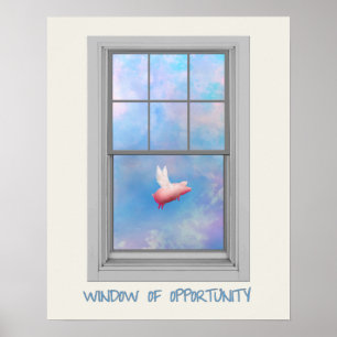 Póster Cerdo-Ventana del vuelo de la oportunidad