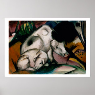 Póster Cerdos, c.1912 (aceite sobre lienzo)