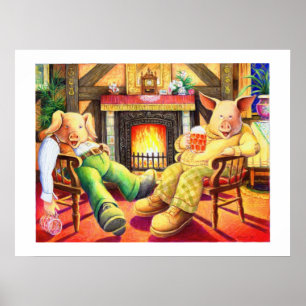 Póster Cerdos en trébol