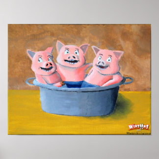 Póster Cerdos en una Tub - Poster
