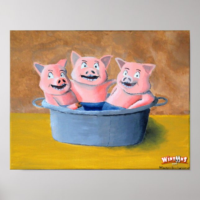 Póster Cerdos en una Tub - Poster (Frente)