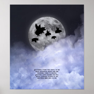 Póster Cerdos voladores nocturnos