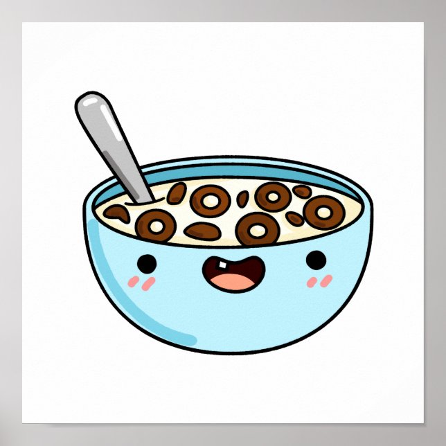 Póster Cereal Cute Kawaii (Frente)