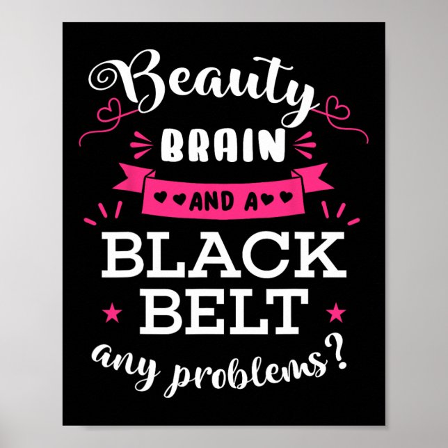 Póster Cerebro De Belleza Y Cinturón Negro Cualquier Prob (Frente)