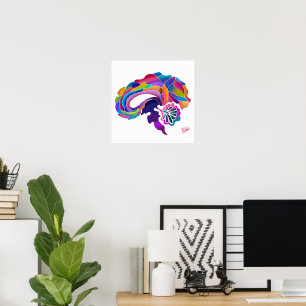 Póster Cerebro de mezcla de colores 2