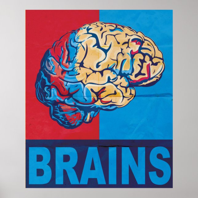 Póster Cerebro de Zombie (Frente)