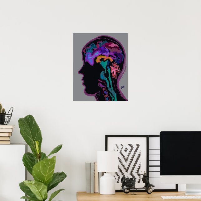 Póster Cerebro Desordenado (Oficina en casa)