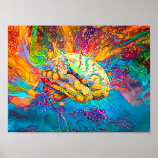 Póster Cerebro psicodélico