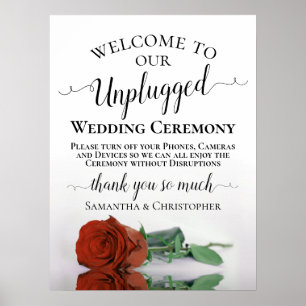 Póster Ceremonia Boda desenchufada de Moda Rosa Naranja o