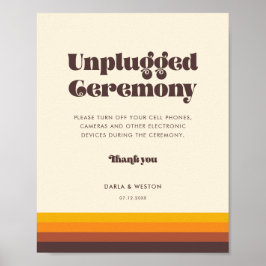 Póster Ceremonia boda retro vintage desenchufada