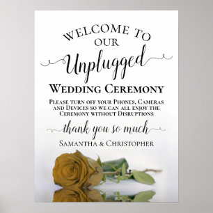 Póster Ceremonia Boda sin conexión de la Moda Rosa Ochre 