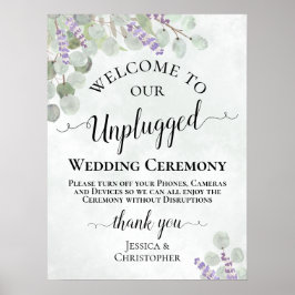 Póster Ceremonia Boda sin conexión Lavender Eucalyptus