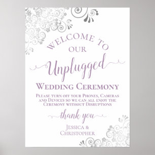 Póster Ceremonia Boda sin enchufe de Silver Lace Lavender