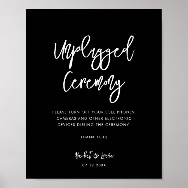 Póster Ceremonia contemporánea negra sin enchufes (Frente)