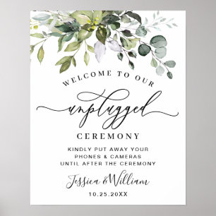 Póster Ceremonia de Boda Desconectada de Eucalipto Elegan