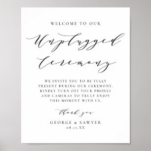 Póster Ceremonia de Boda sin conexión de escritura Minima