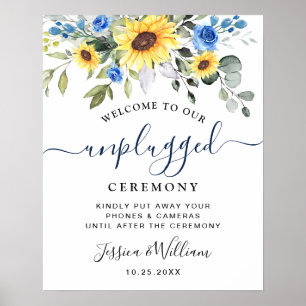 Póster Ceremonia de Boda Sin Dispositivos Sunflowers Euca