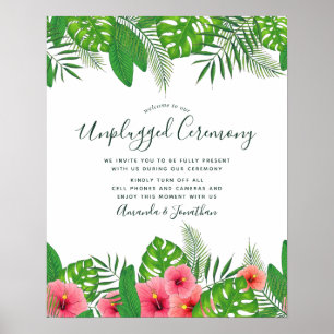 Póster Ceremonia de boda tropical al agua Unplugged
