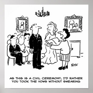 Póster Ceremonia de Bodas civiles en una oficina de regis