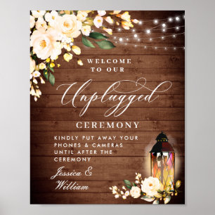 Póster Ceremonia de Bodas sin conexión de Rosas de Rubor