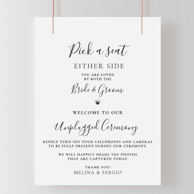 Póster Ceremonia de desconexión de Boda caligráfico minim (Subido por el creador)