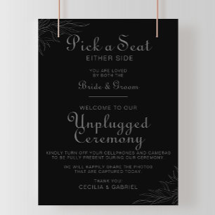 Póster Ceremonia de desconexión de Boda de hojas de boho 