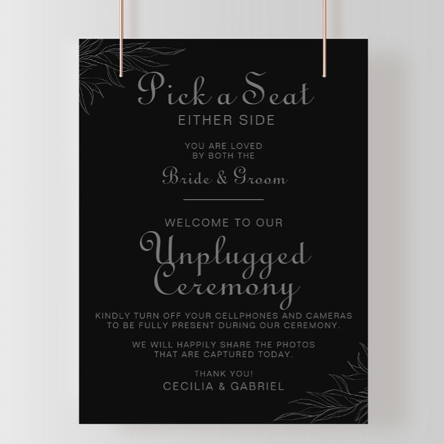 Póster Ceremonia de desconexión de Boda de hojas de boho  (Subido por el creador)