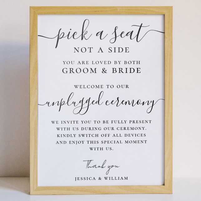 Póster Ceremonia de desconexión de boda elegir un asiento (Subido por el creador)