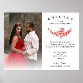 Póster Ceremonia de desconexión de Boda Red Roses Garland